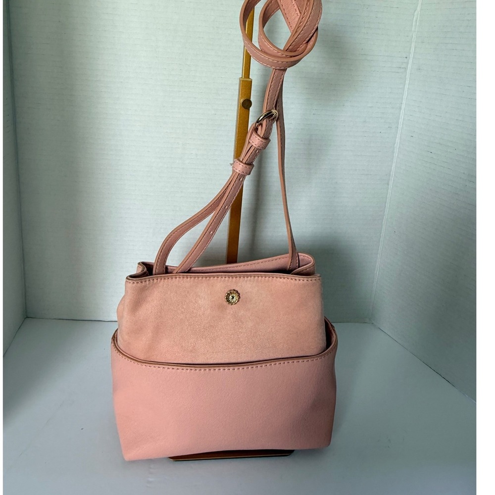 LC Lauren Conrad Crossbody Bag Small Pink Faux Suede Soft Barbie Girl Coquette